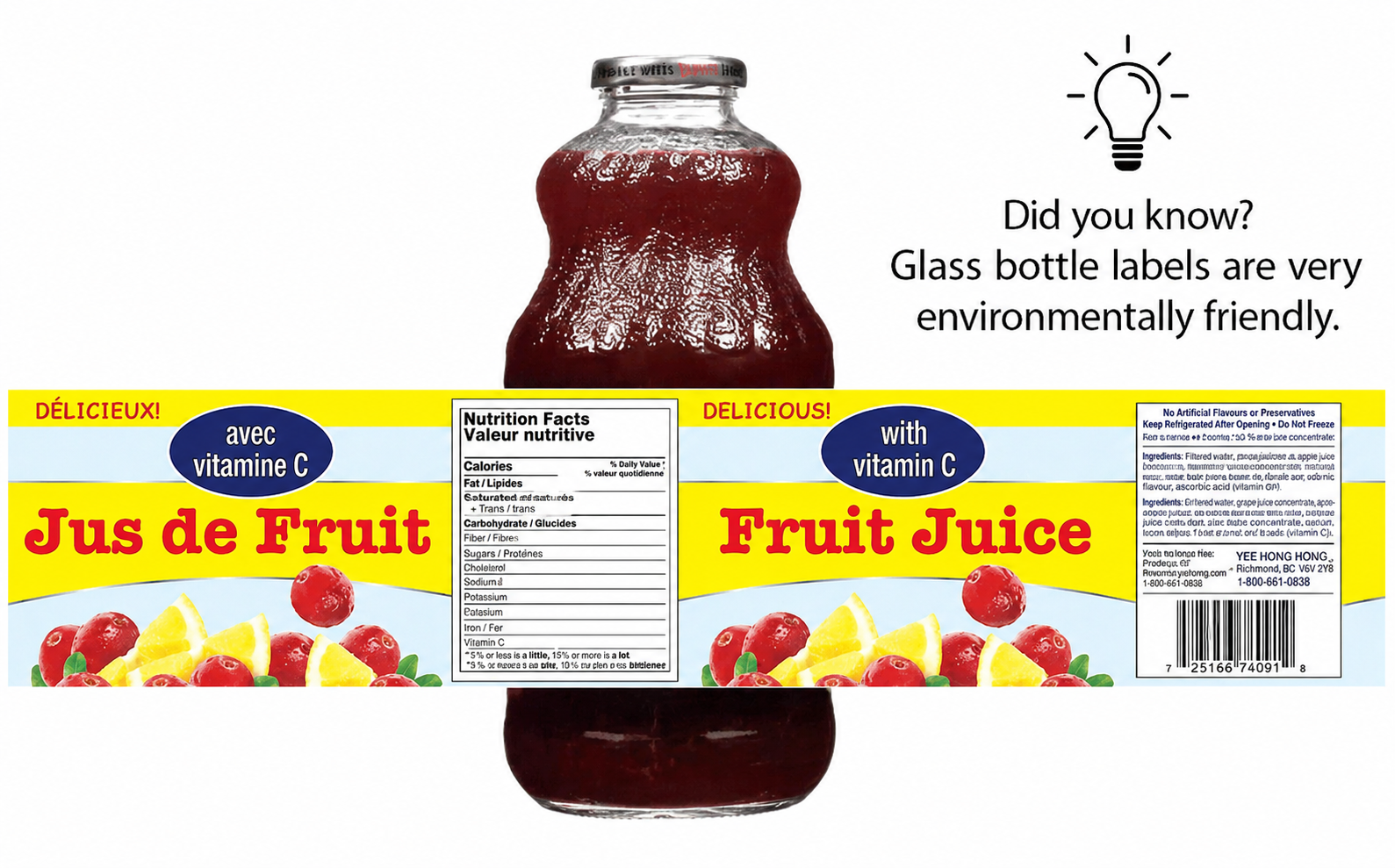 Glass bottle labels